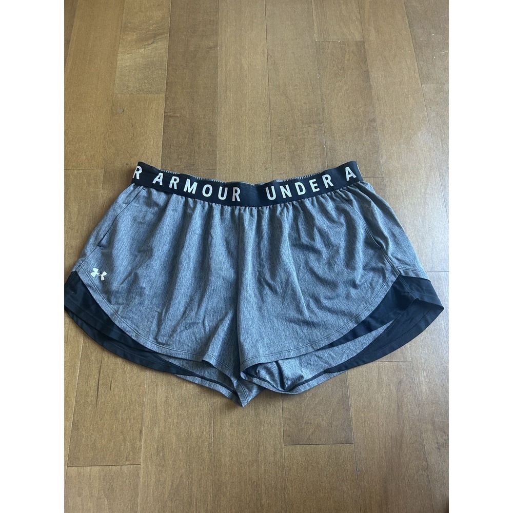 Under Armour Women's Size 3X Play Up 3.0 Shorts Black Gray Athletic Pockets